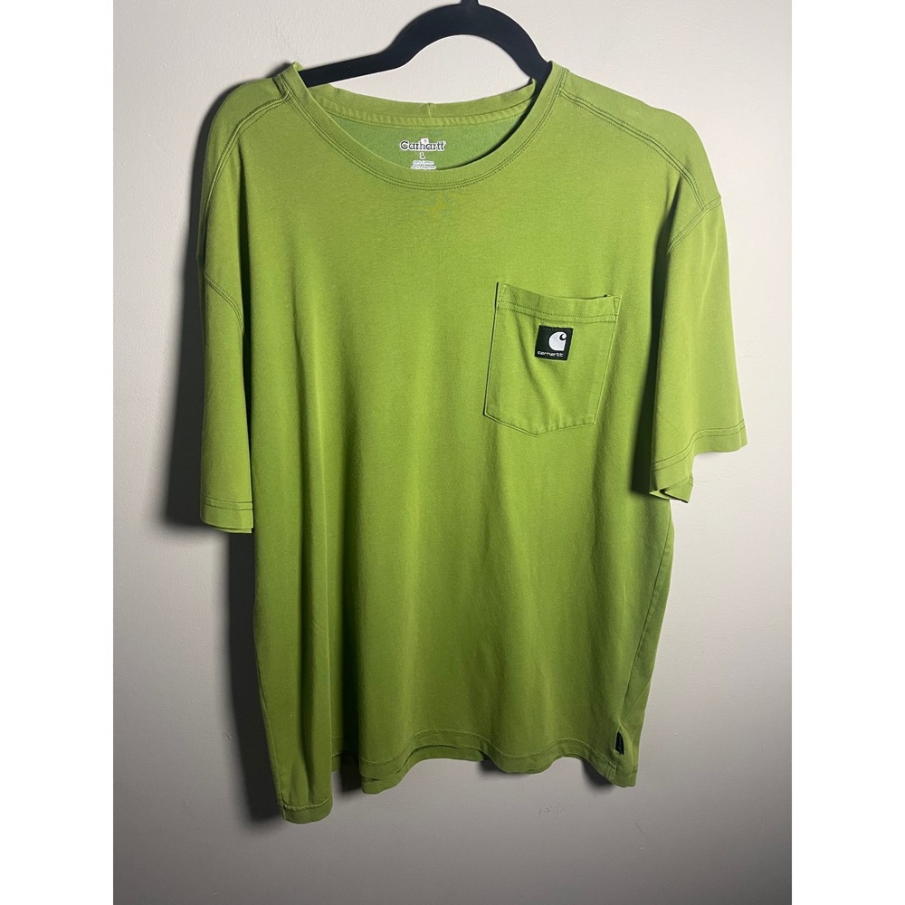 Carhartt Mens K204 GSG Workwear Pocket T-Shirt Lime Green Size Large
